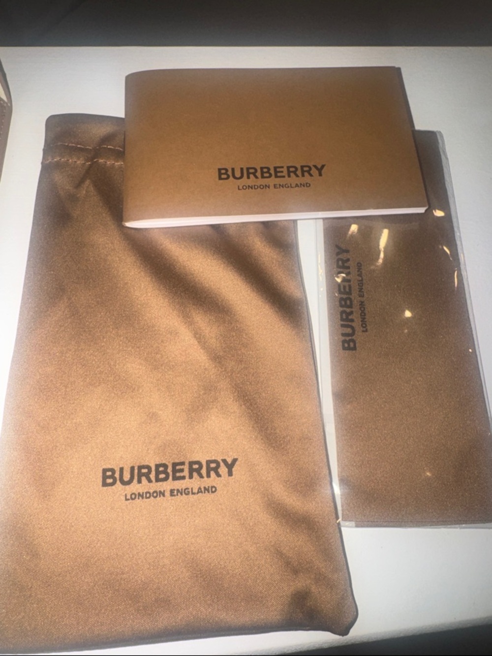 Burberry Beige and Black Striped Sunglass Arm with Plaid Accent - Picture 5 of 9